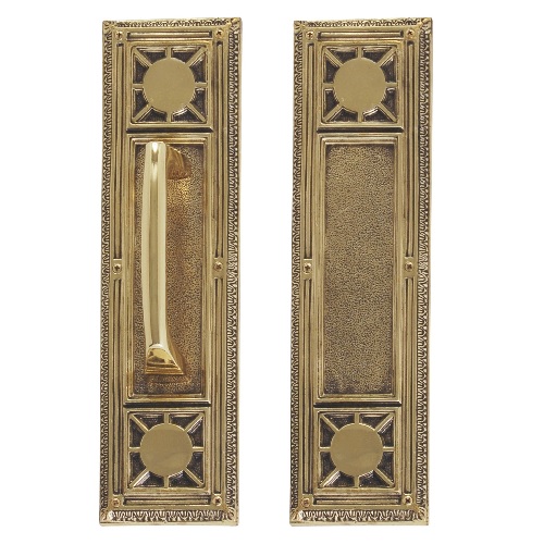 Brass Accents Renaissance Door Push / Pull Plate Nantucket 3-3/4" X 13-7/8"