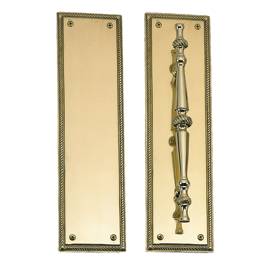 Brass Accents Academy Collection Knob / Lever Entry Set - 3" X 12" Plates