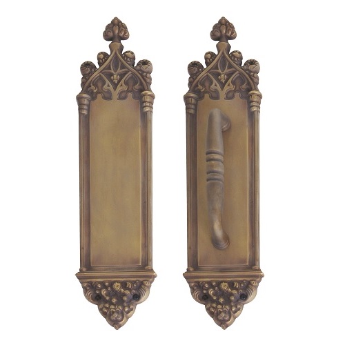Brass Accents Renaissance Door Push / Pull Plate Gothic